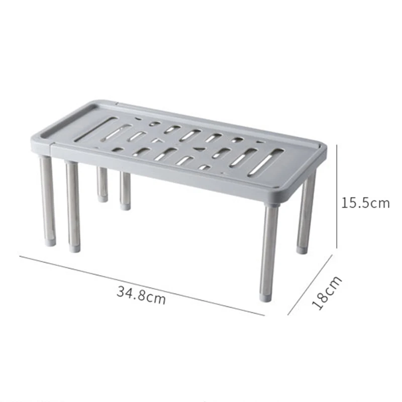 

Kitchen Cupboard Storage Rack Adjustable Plastic Storage Shelf Retractable Bathroom Shelf Kitchen Rack Space Saving Organizer