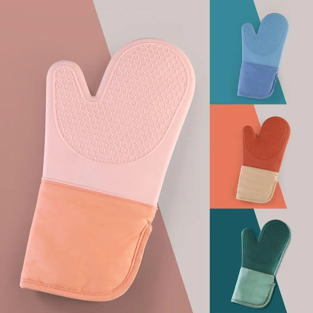 

Плотная перчатка для микроволновой печи, однотонная термостойкая Нескользящая силиконовая перчатка для выпечки с приподнятой текстурой д...