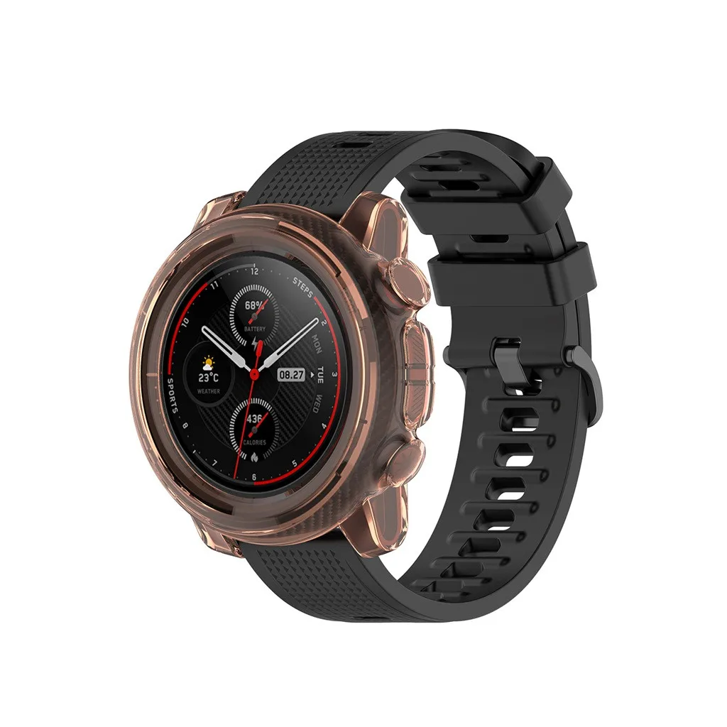 Прозрачный защитный бампер из ТПУ чехол-рамка для часов Xiaomi Amazfit Stratos 3 красочные