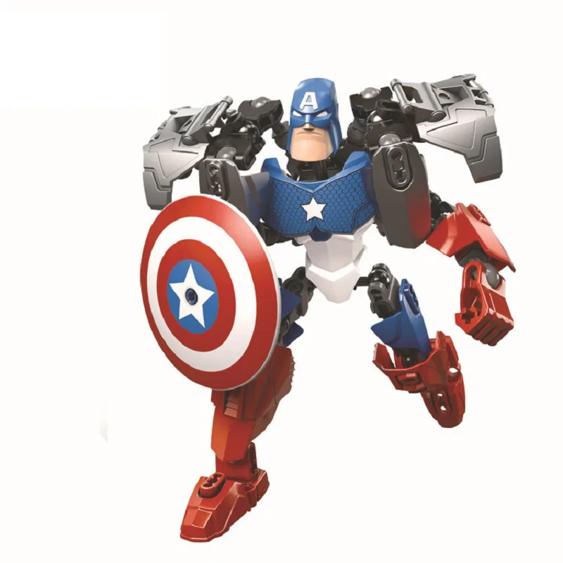 

Superhero Buildable Figure Hulk Captain America Iron Man Model blocks DIY Action Figure Toy gifts for children