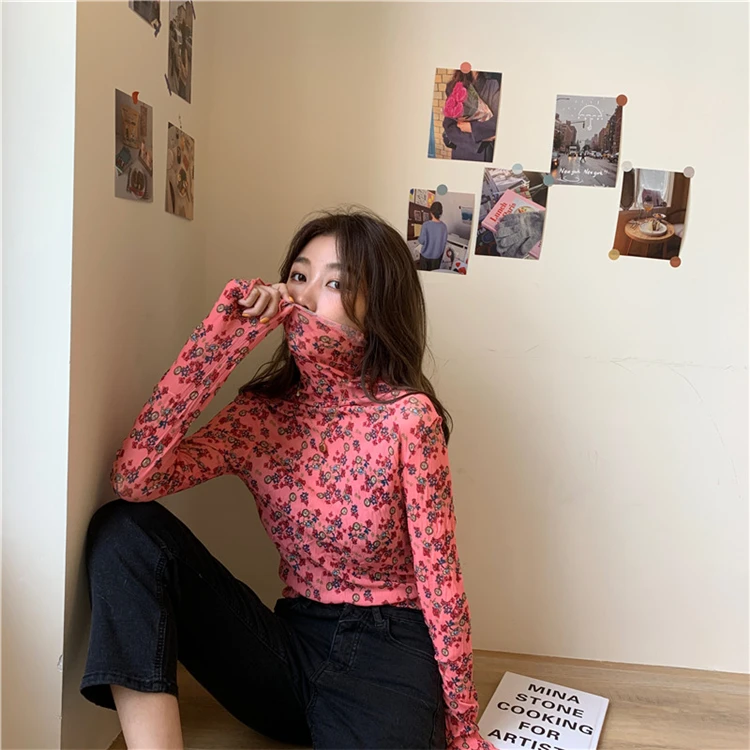 Женская винтажная блузка Colorfaith модная Повседневная Блузка с высоким воротником 6