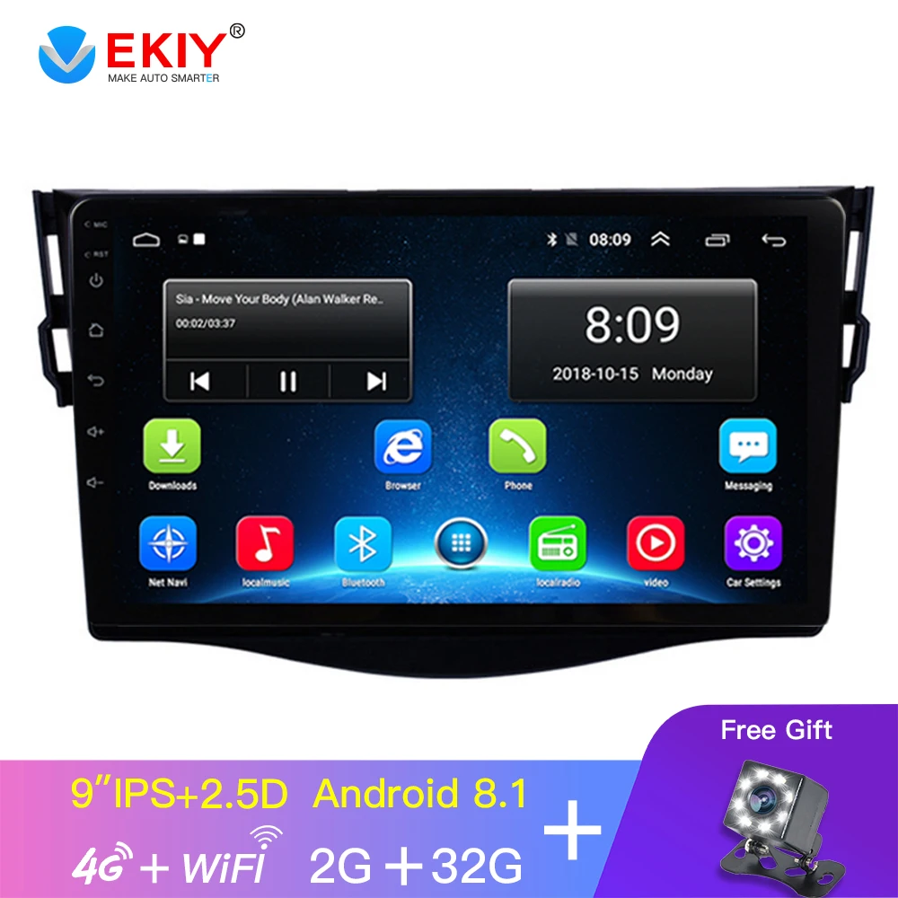 Автомобильный мультимедийный плеер EKIY 9 ''ips 2.5D Android 8 1 Dvd Gps навигация для Toyota RAV4