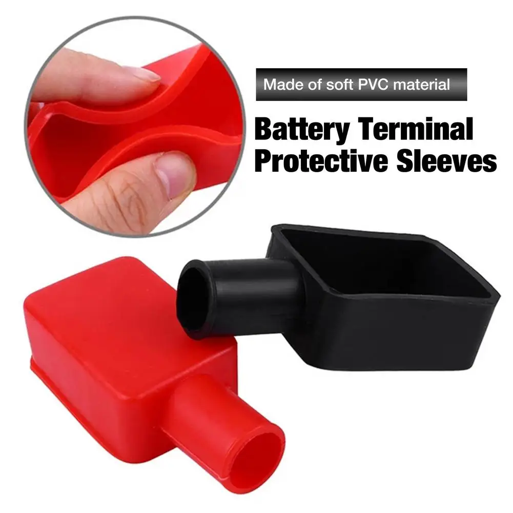 

2pcs PVS Car Battery Battery Terminal Protective Covers Positive And Negative Insulating Battery Replacement Cover Caps