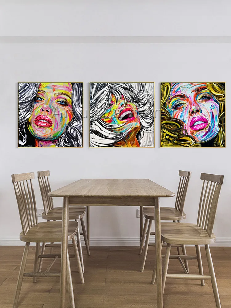 Набор из 3 современных палетки с ручной росписью ножом портретная Женская