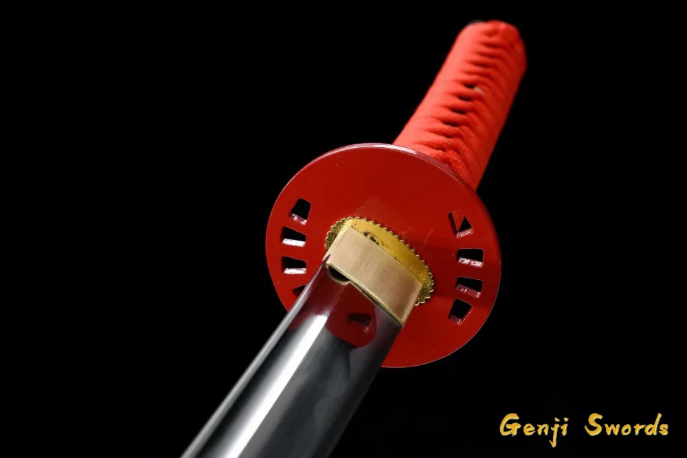 Handmade Full Tang Japanese Red Kill Bill Katana 1045 Carbon Steel Samurai Sword Sharpened Edge