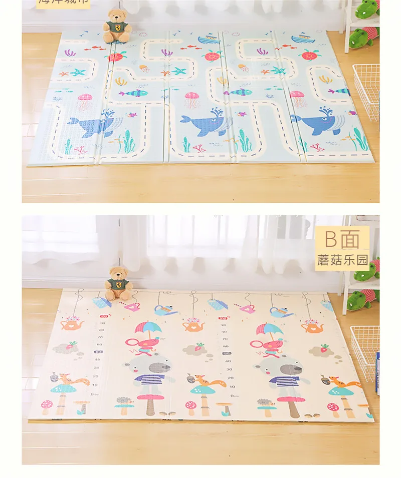 Складной детский двусторонний игровой коврик XPE Puzzle Детский коврик Tapete Infantil комната ползающий коврик нетоксичный Детский ковер Brinquedos
