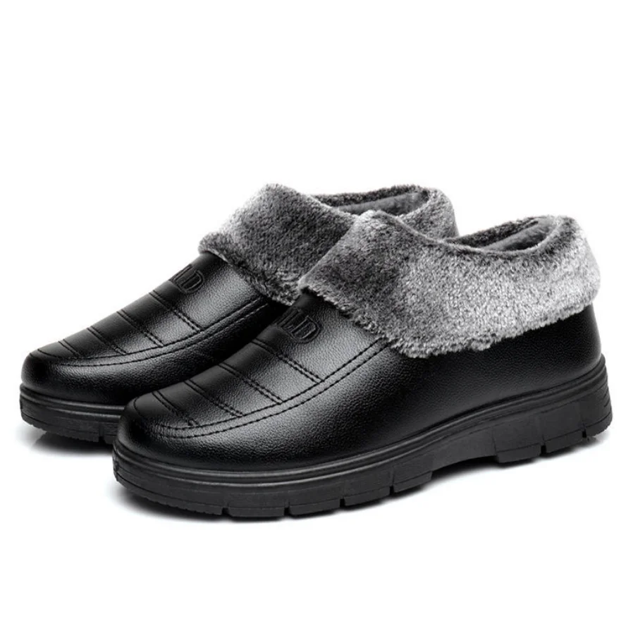 Теплые зимние ботинки мужские плюшевые резиновые Дизайнерские ботильоны для