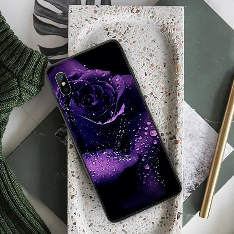 

purple Rose flower aesthetics Phone Case for iPhone 11 12 pro XS MAX 8 7 6 6S Plus X 5S SE 2020 XR