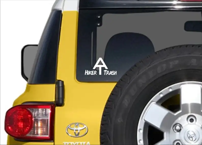 Черный/серебристый туристы мусорное ведро винил Стикеры автомобиля трафарет