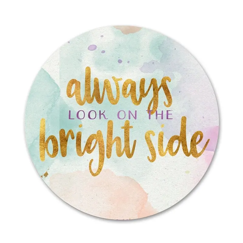 

Positive Words Be Happy Motivation Icons Pins Badge Decoration Brooches Metal Badges For Backpack Decoration 58mm