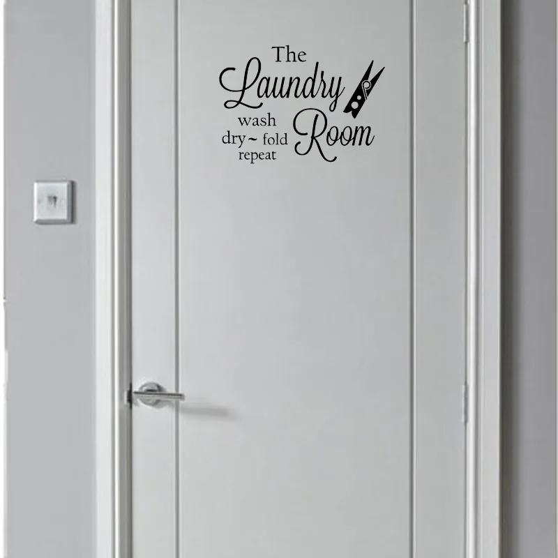 Художественный Прачечная виниловые наклейки на двери Водонепроницаемый