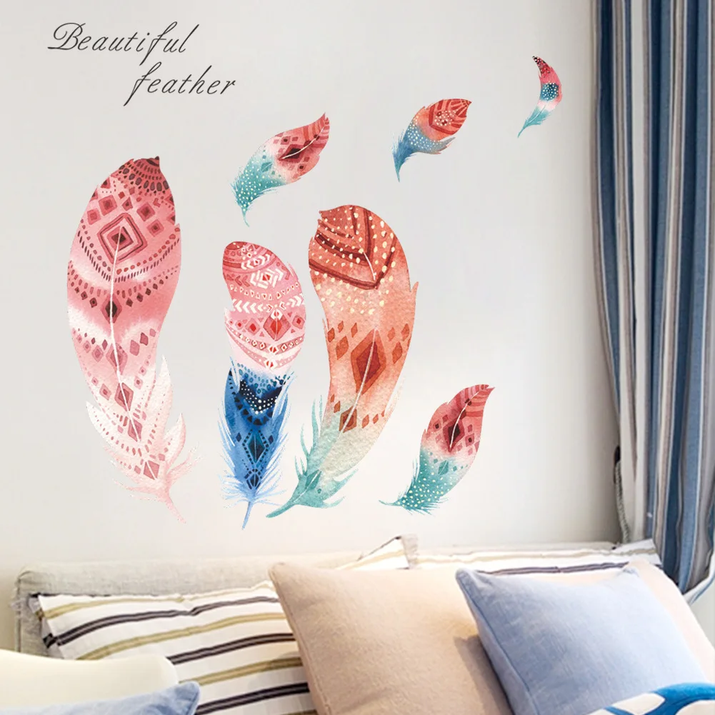 

Colour Feather Self-adhesive Wall for Can Be Decorated Diy Living Room Gateway Corridor Wall