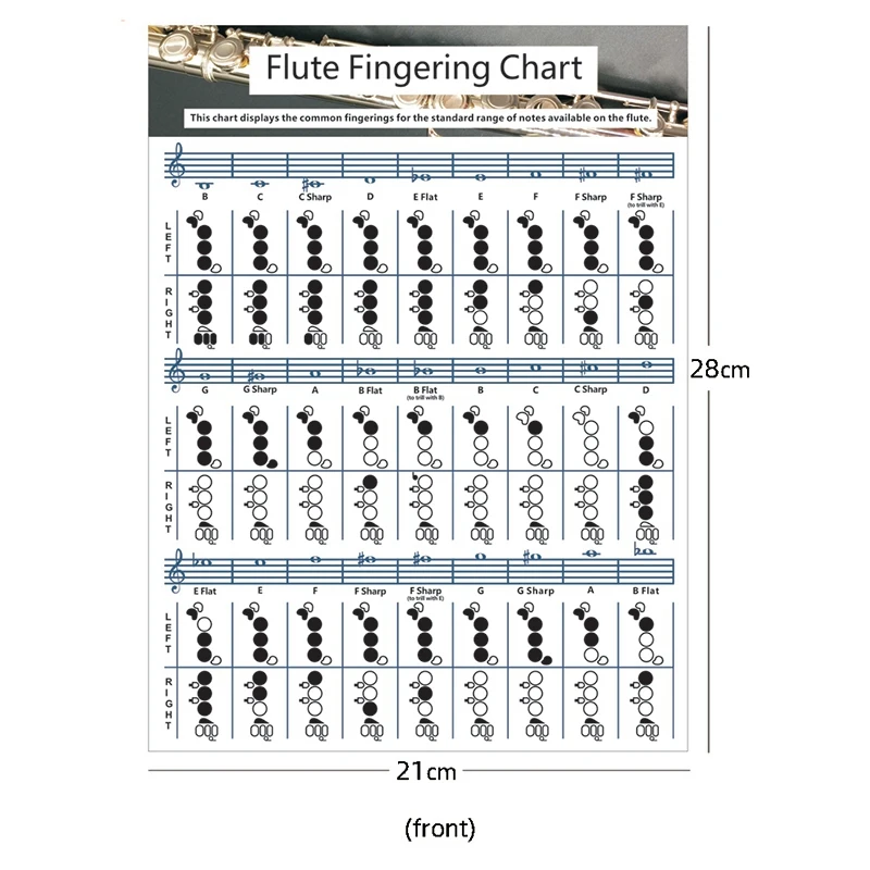 

Flute Fingering Chart Flute Chord Chart Paper Flute Chords Poster,for Flute Beginner