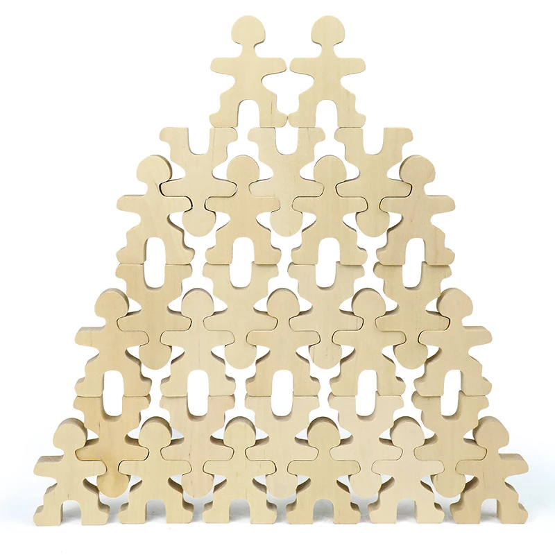 Деревянные человечки игрушки для укладки натуральные деревянные блоки баланса