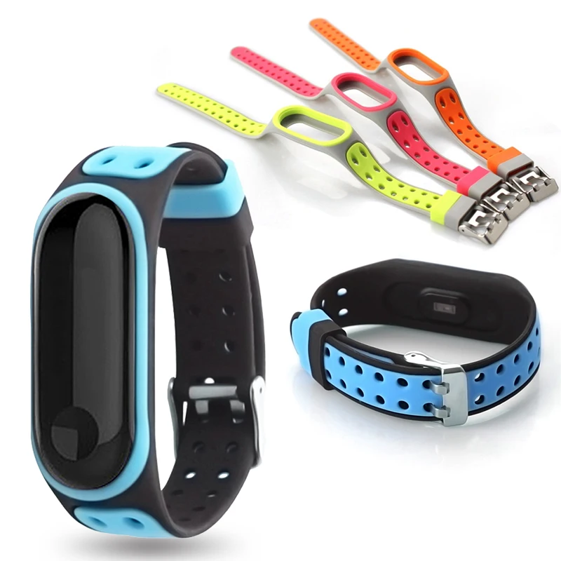 Прочный дышащий силиконовый сменный Спортивный Браслет ремешок для часов Xiaomi Mi