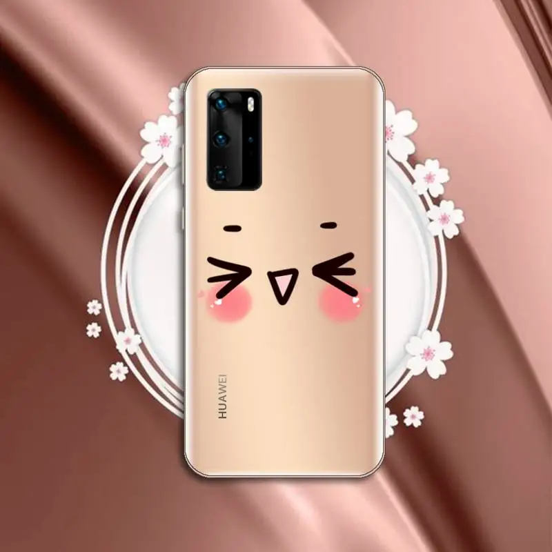 

Cute Simple Smiley Expression Phone Case Transparent for Huawei P honor 8 10i 20 30 40 smart 2019