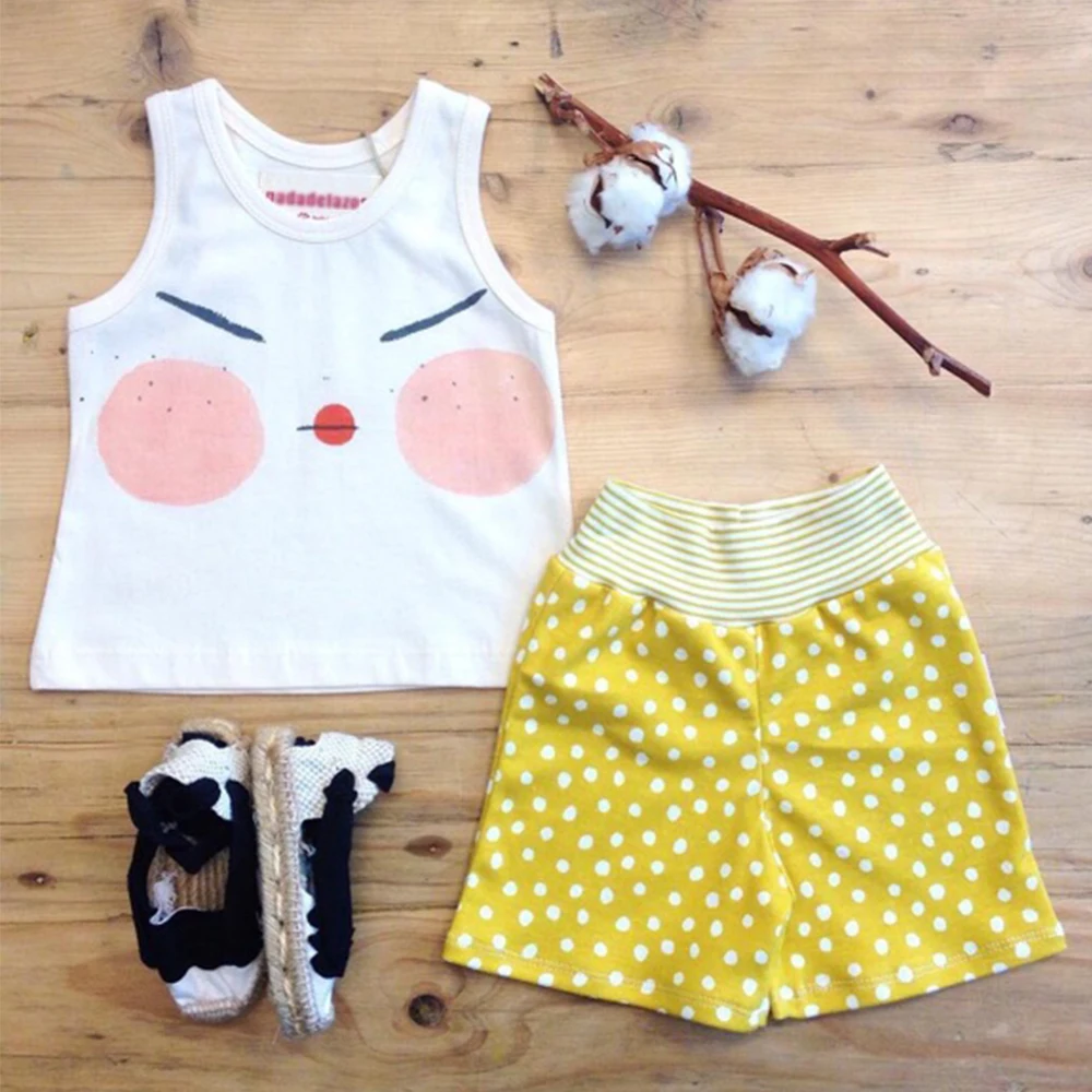 Летний жилет для маленьких девочек Детские топы без рукавов с милым забавным