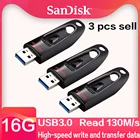 SanDisk 3 шт., продажа, CZ48 флеш-накопитель USB 3,0 16 ГБ 32 ГБ 64 ГБ 128 ГБ 256 ГБ 512 ГБ для ПК, ноутбука, телевизора, Воспроизведение HD, чтение до 130