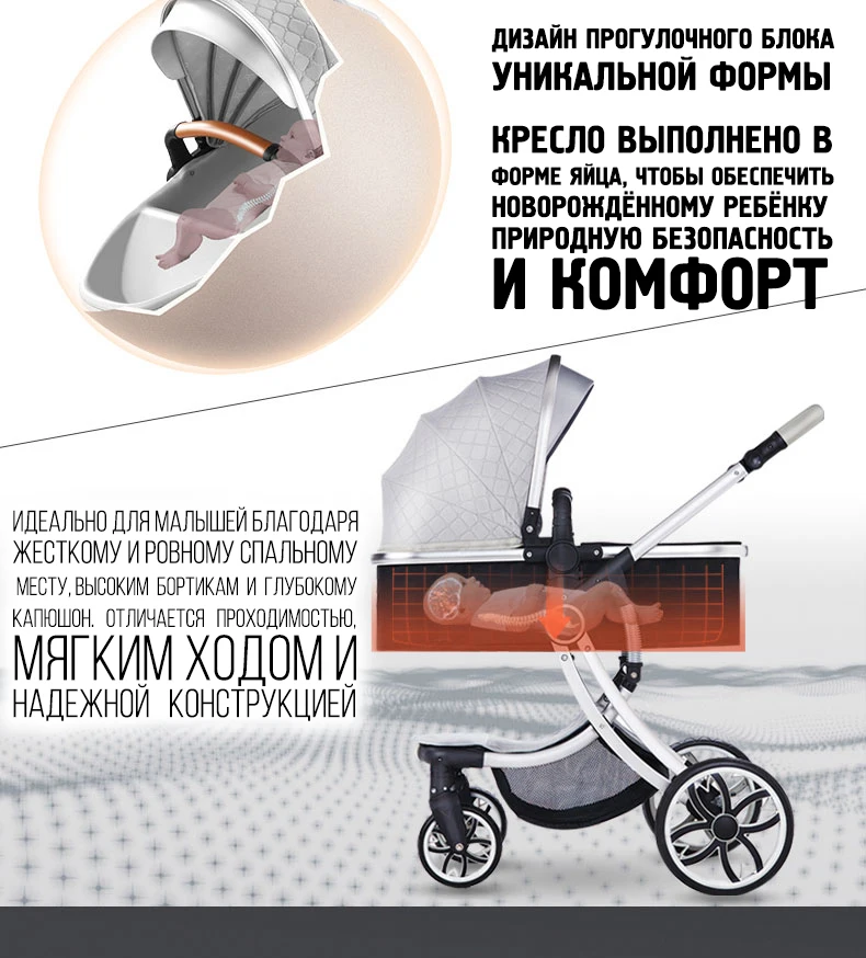 Voondo Коляска доступна, лежащая и складная, высокая и портативная, двухсторонняя новорожденная амортизатор 0-4 месяца детская коляска