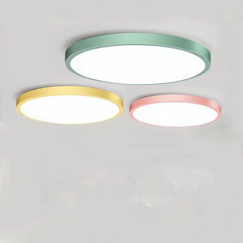 Ультратонкий Светодиодный потолочный светильник современные красочные