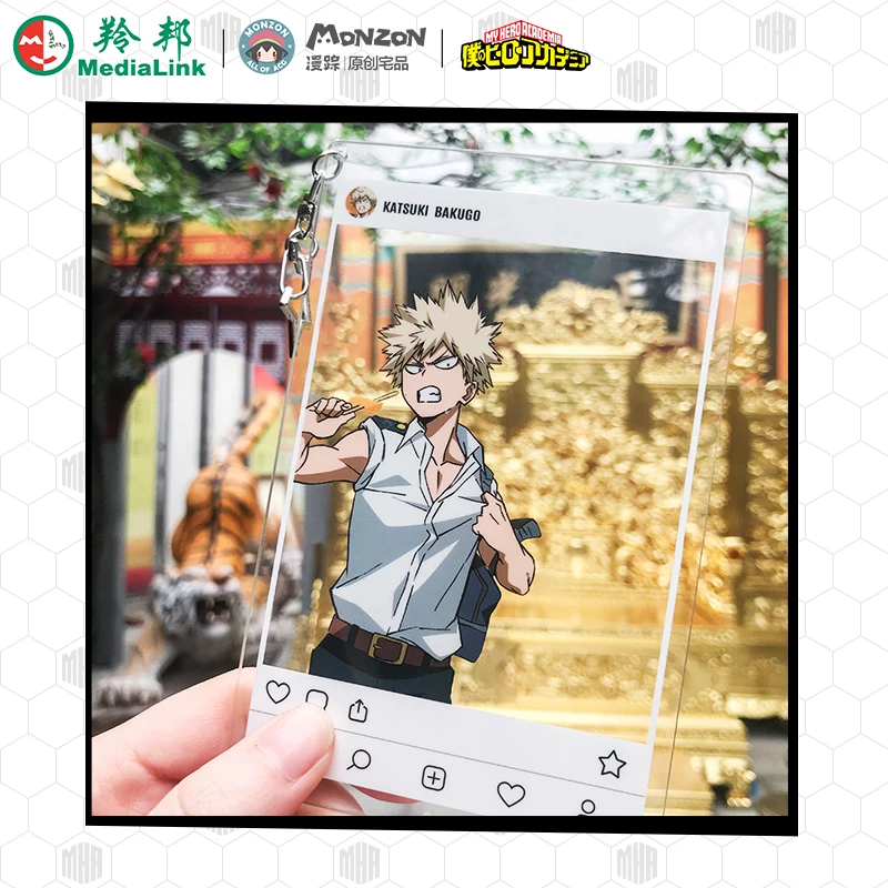 

MONZON Official My Hero Academia Character Key Chain Katsuki Bakugou Midoriya Izuku Shouto Todoroki Key Ring