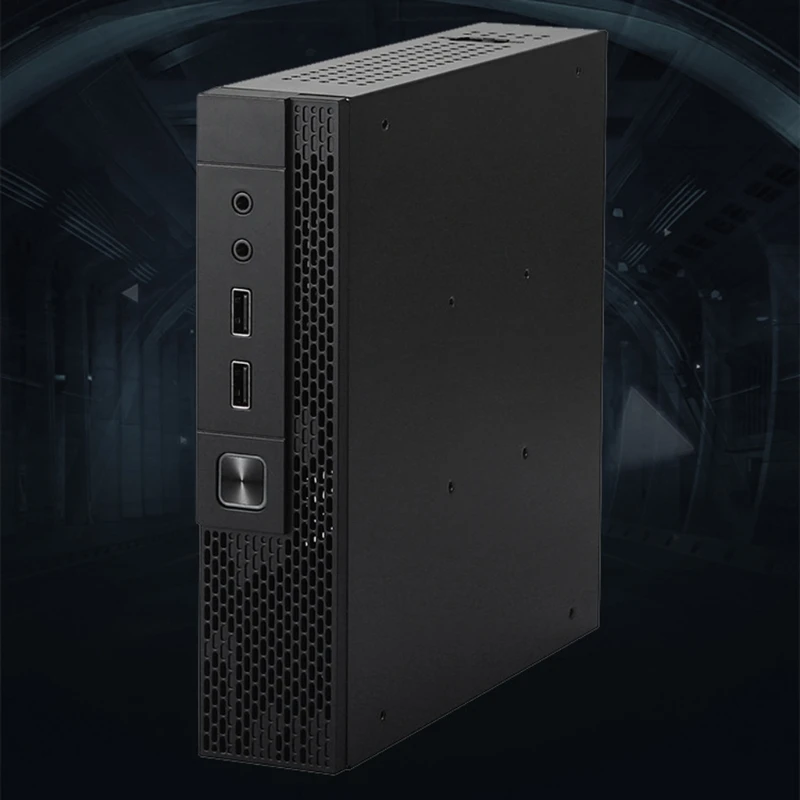 

H7JA ITX Computer Case QX02 Mini Desktop Case Industrial Control Home Theater PC Gaming Case Front USB 2.0 Interface