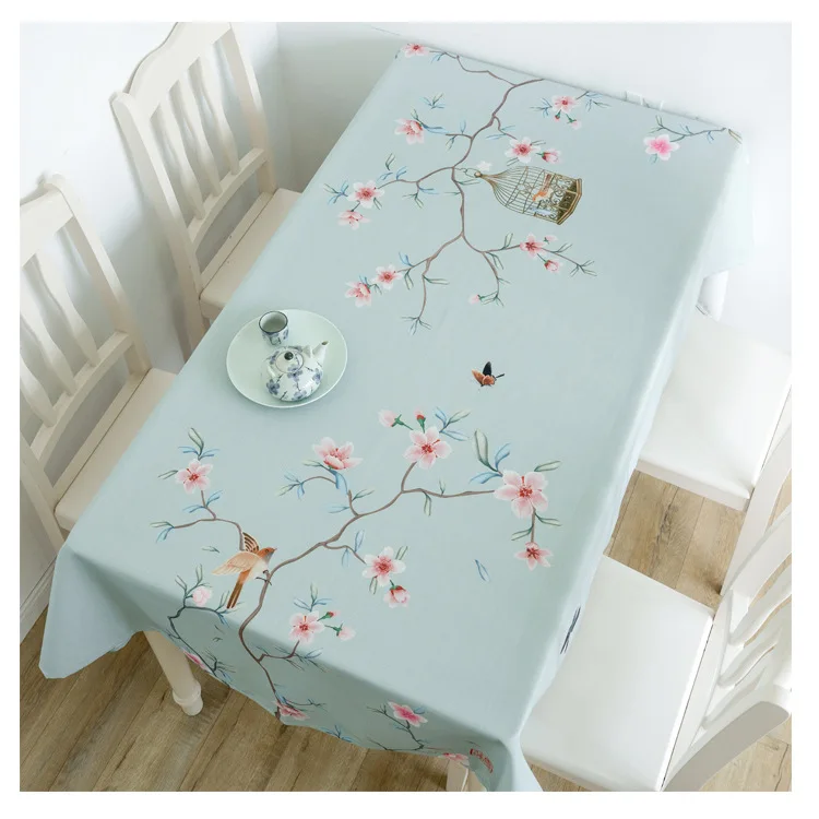 

Plum Flower Pattern Tablecloth Waterproof Cloth Rectangular Wedding Dinning Coffee Table Cover Picnic Mat Kitchen Home Decor