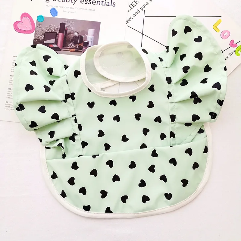 INS Korean PU Feeding Bib For Baby Accessories Tableware Your Meal Aprons Print Waterproof Baby Food Kids Clothing Stuff Scarf