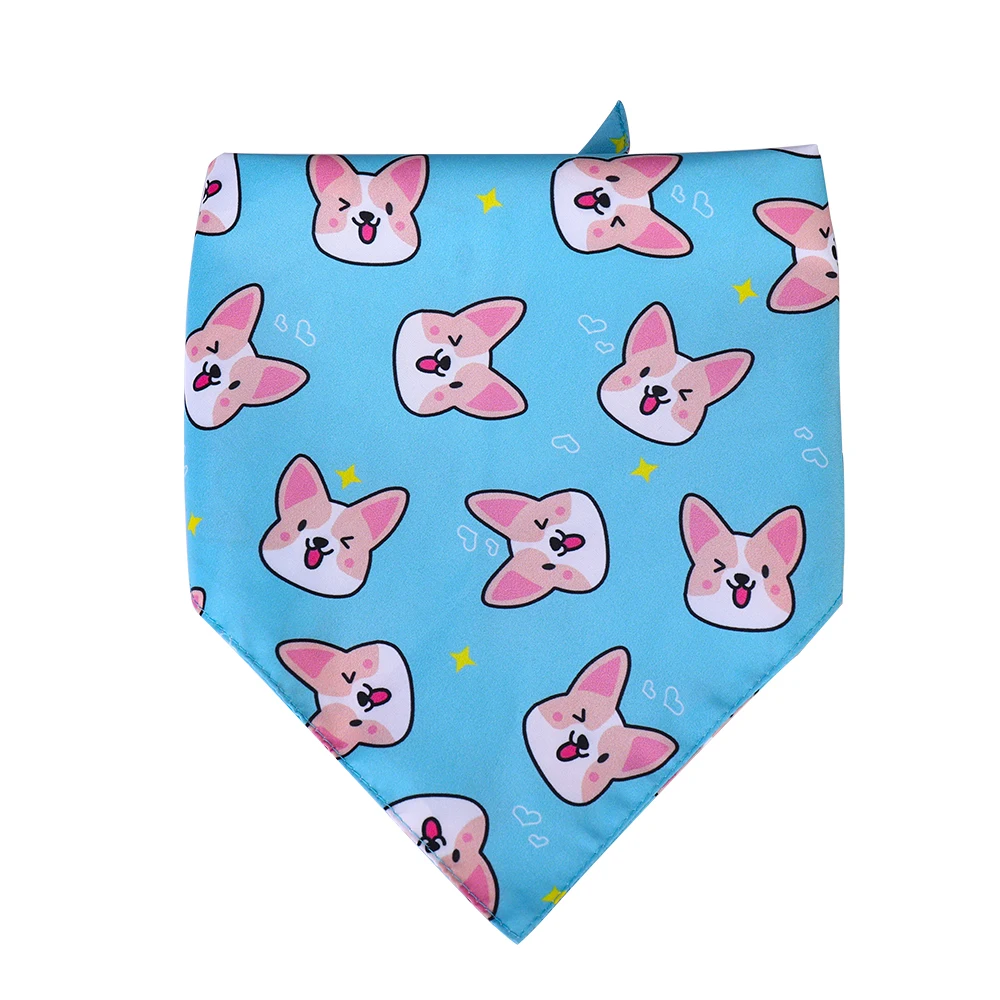 Cartoon Dog Bandanas Scarfs for Puppy Small Medium Large Dogs Reversible Pets Accessories Scarf Bibs Kerchief | Дом и сад