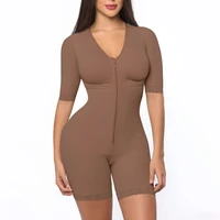 women full body shaper zipper bodysuit fajas colombianas post liposuction shaper postpartum recovery shapewear flatten abdomen