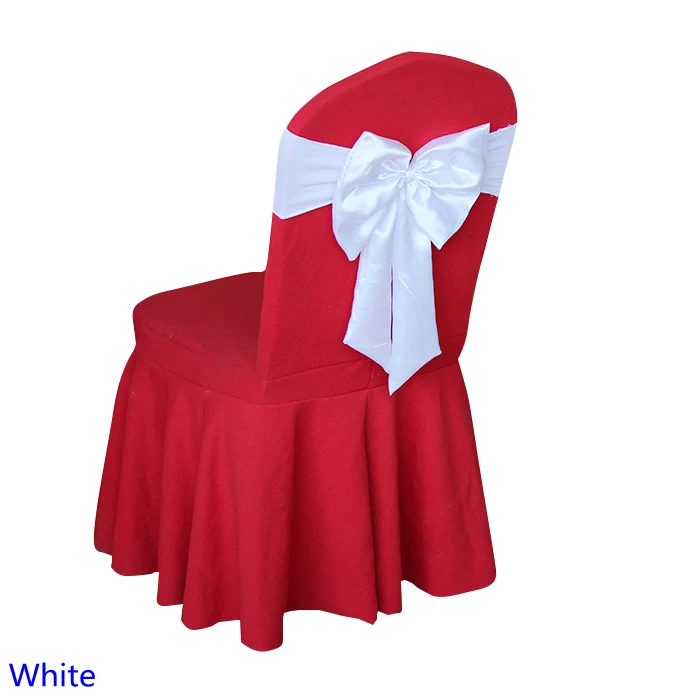 

White Colour Spandex Chair Sashes Wedding Chair Sashes Lycra Stretch Band Bow Tie Hotel Party Show Decoration Universal