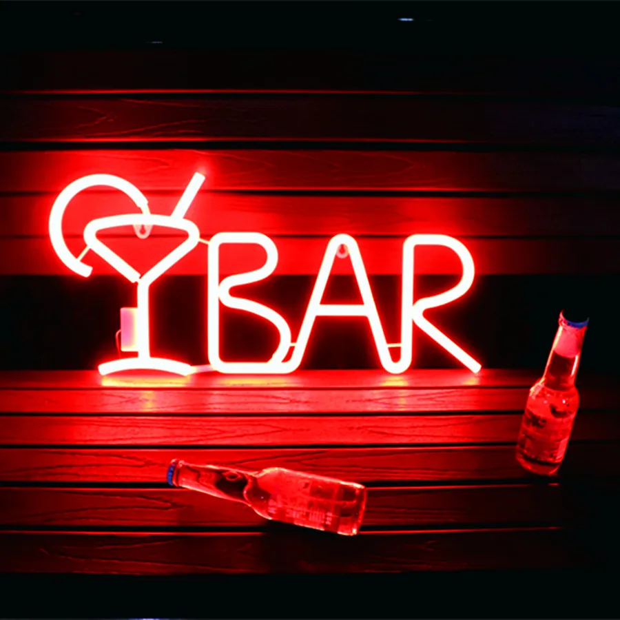 

LED BAR Neon Sign Light for Bar KTV Snack Shop Decor Juice Letter Neon Lamp Tube Christmas Wall Decor with Remote Control