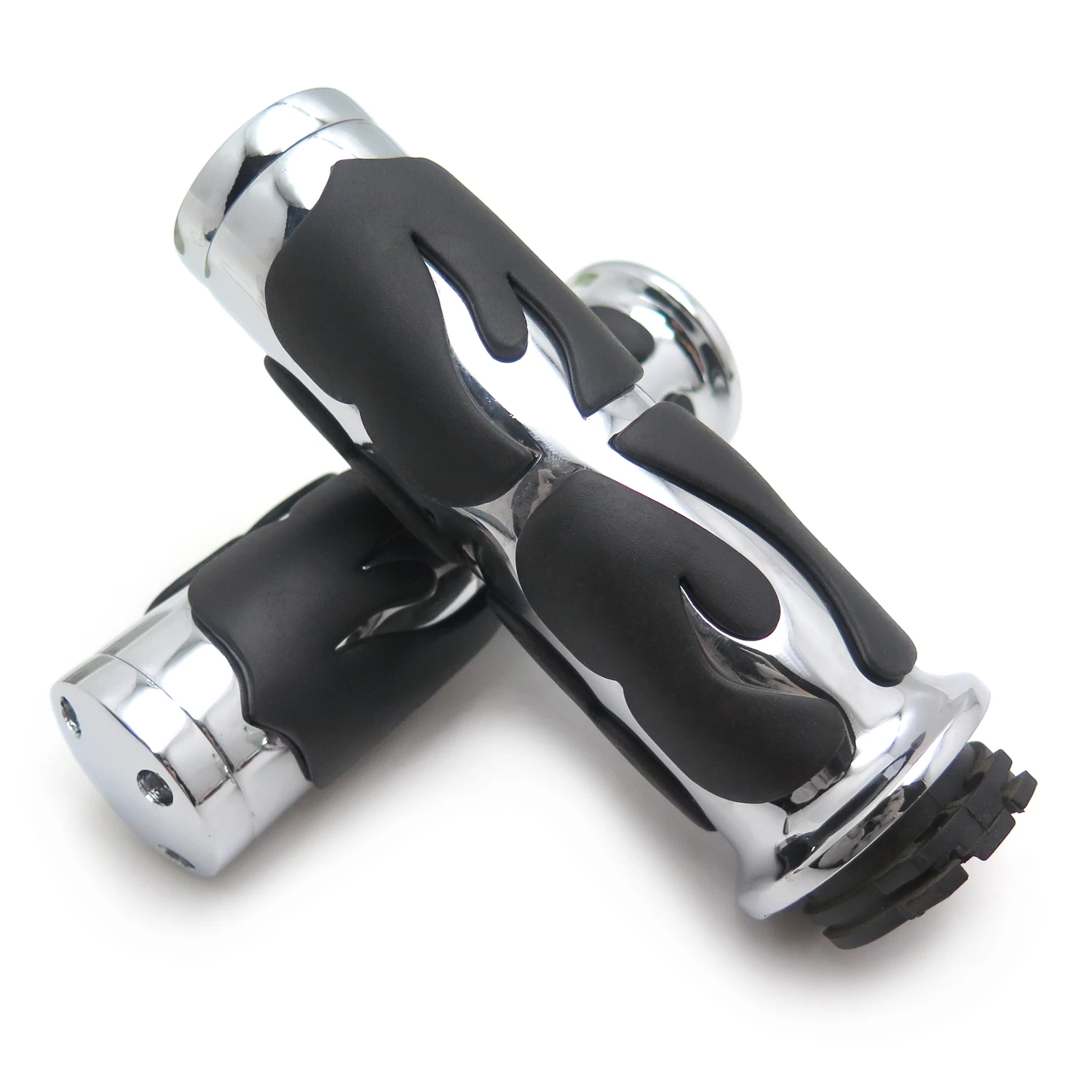 

Custom Flame Chrome Hand grip For Universal Motorcycle with 1" 25mm Handlebar Aftermarket Free Shipping Motorcycle Parts