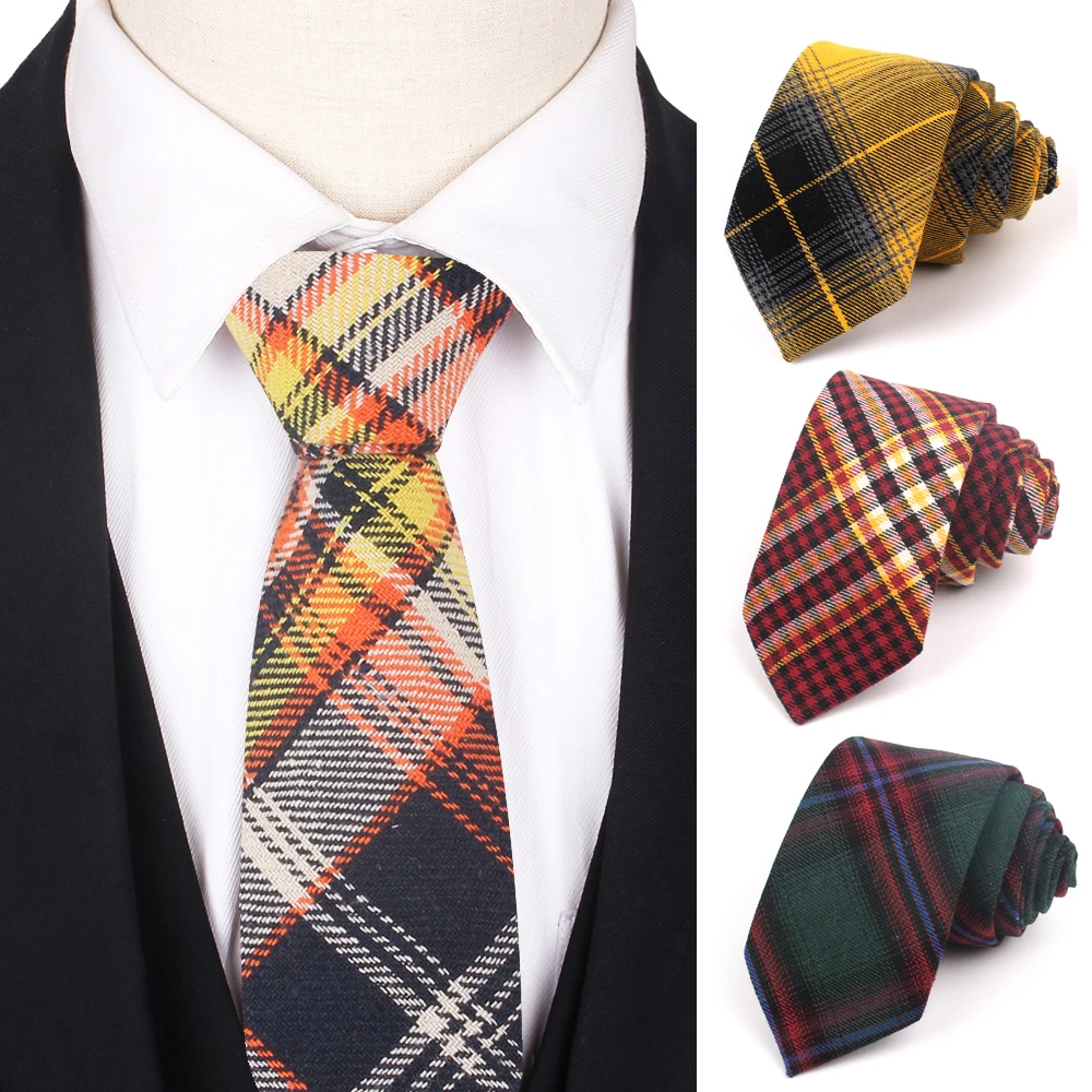 Новые хлопковые галстуки для мужчин и женщин повседневные Костюмы в клетку