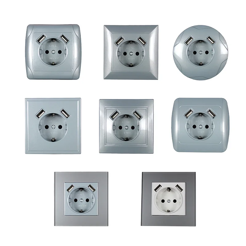 USB настенная розетка для зарядки телефона двойной USB Порты и разъёмы 5V 2A Usb electrique приз usb murale steckdose B001