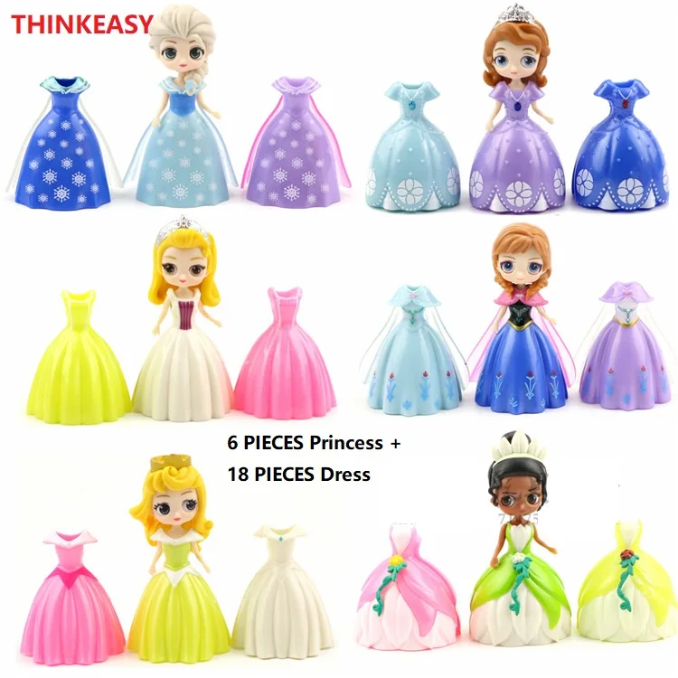 Моя милая маленькая принцесса Анна и Эльза София 6 кукол + 18 платьев игрушка