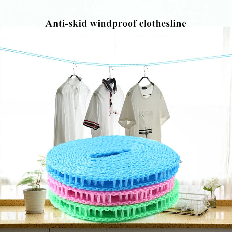 

New Portable Anti-skid Windproof Clothesline Fence-type Clothesline Drying Quilt Rope 5m Clothesline Outdoor Travel Clothesline