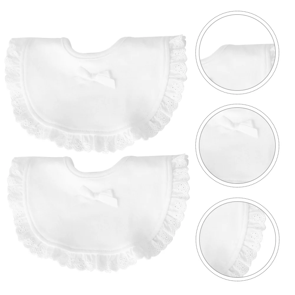 

2pcs Lace Baby Bibs Baby Bandana Bibs Infant Drool Towels Cotton Burp Clothes