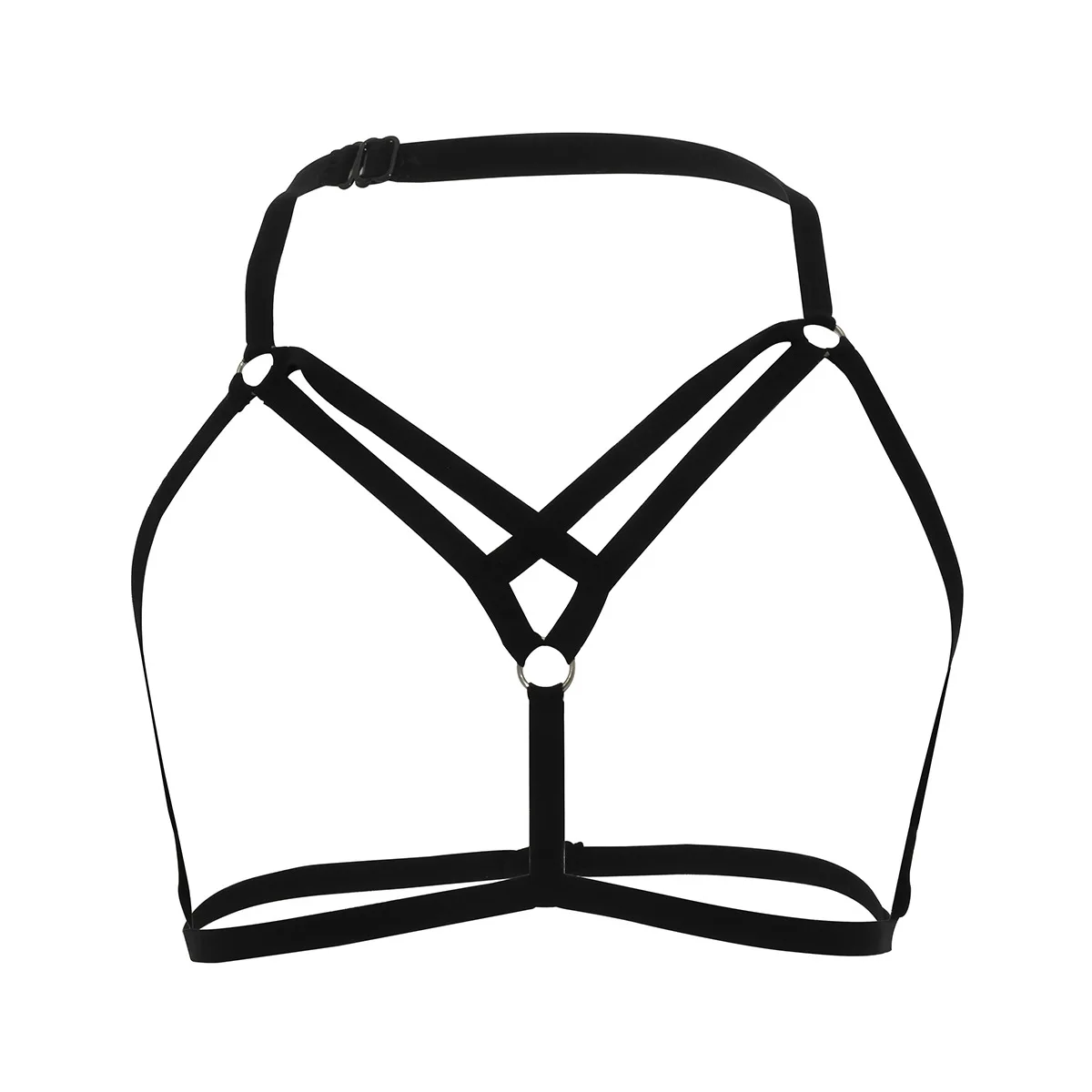 Бикини женское летнее в готическом стиле пикантный черный бандажный