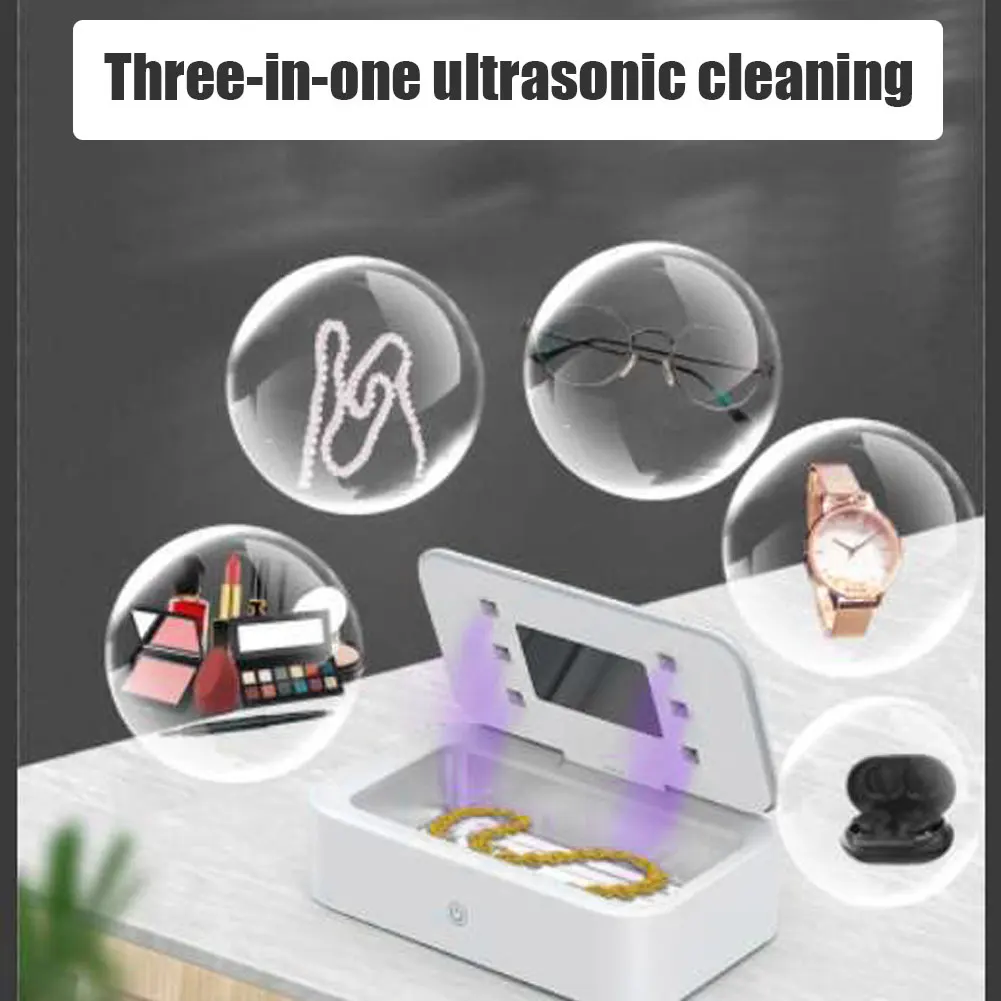 

Home Sonic One Click Cleaning Machine Professional UV sterilization Washing Rings Jewelry Glasses Watch Machine UK Plug