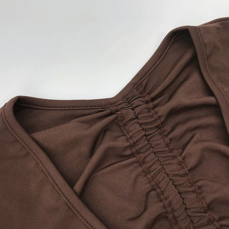 

Simple Drawstring Design Playsuits For Women Sexy Hollow Out Ruched Backless Long Sleeve Top Jumpsuit Casual Female Romper