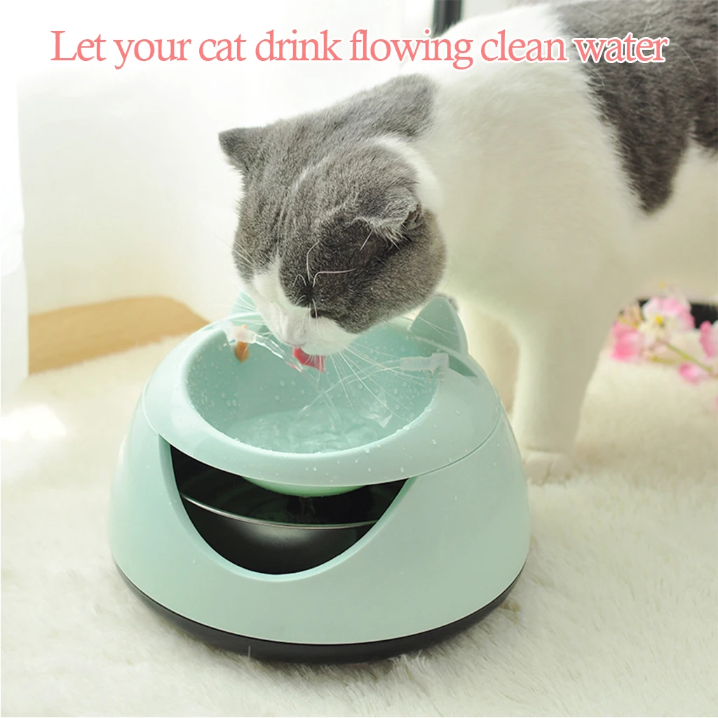 Маленькая собака кошка Электрический фонтан воды для кошек USB со светящимся