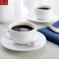 nordic high quality super white porcelain coffee cup and saucer set hotel restaurant household tea water ceramics handle cup set