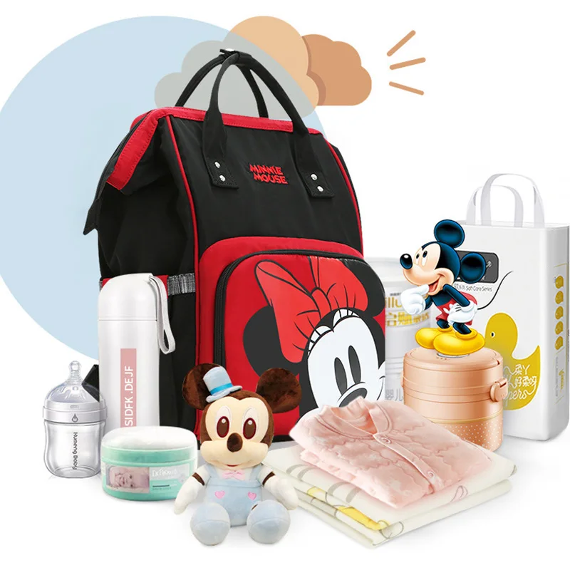 Disney USB Отопление пеленки мешок для подгузников рюкзак большой Ёмкость кормящих