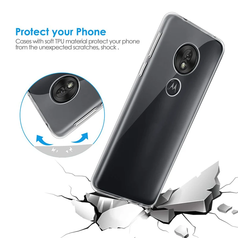 Прозрачный мягкий чехол из ТПУ для Motorola Moto G7 Plus Play Power USA европейская версия задняя