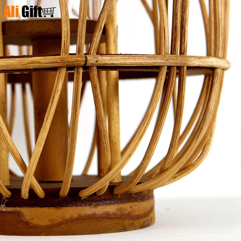Китайский классический деревянный ротанговый подарок ручной работы Подсвечник