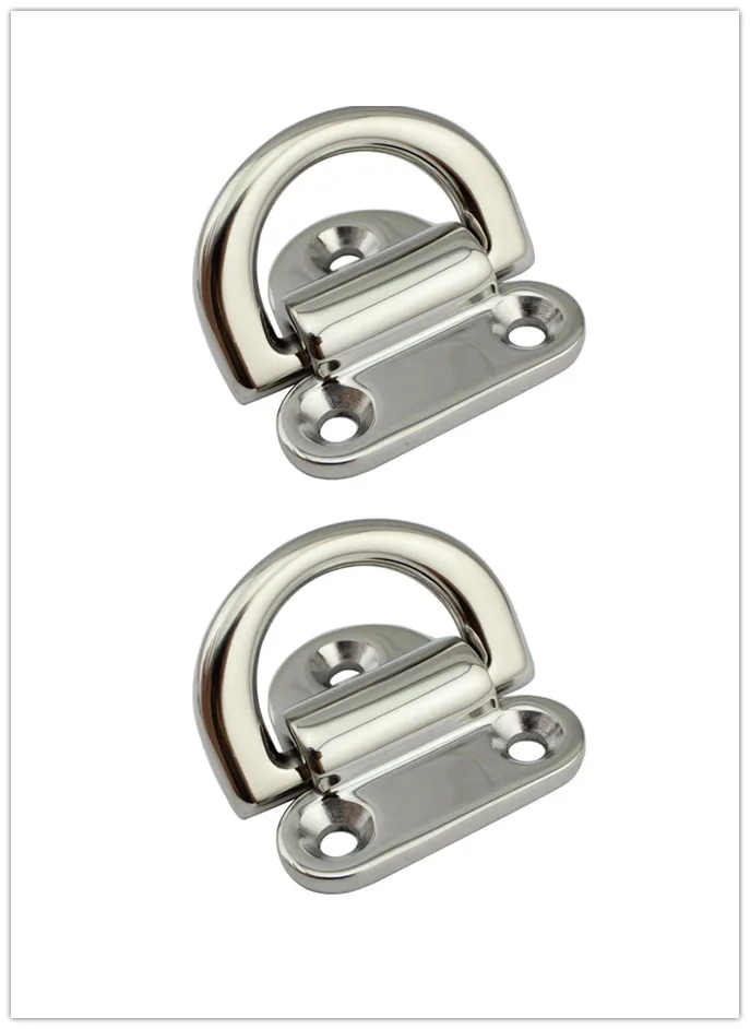 

2 pieces 0.394 inch 10 mm mirror polish 316 stainless steel folding pad eye in stock