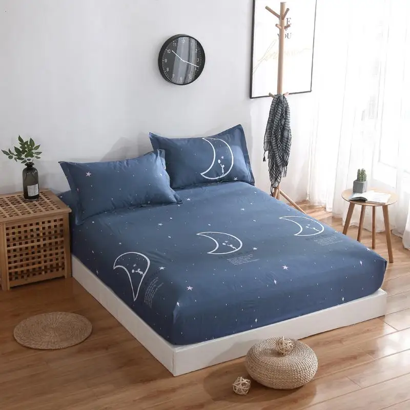 

3pc 100%cotton Stripe Bed Fitted Sheet Elastic Mattress Cover Mattress Protector Home Hotel Twin Full Queen King Size Bedspread