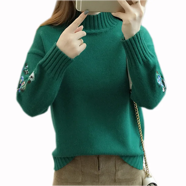 0 5 высокое качество женский модный свитер с высоким воротом Женский Топ теплый