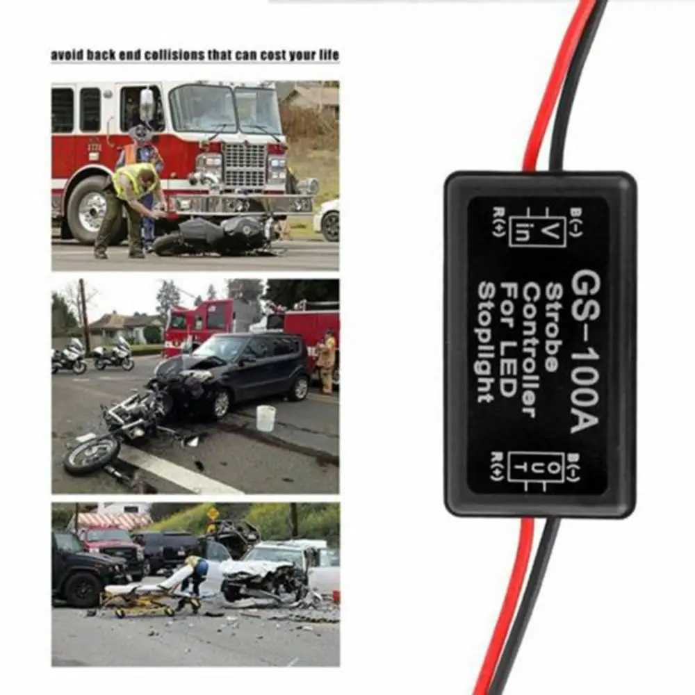 

Auto GS-100A Flash Strobe Controller Box Flasher LED Brake Stop Flasher Module Motorcycle Accessories